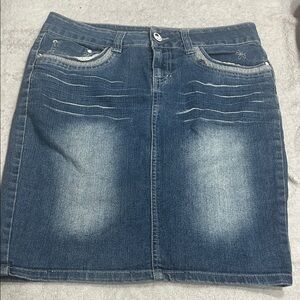 Blue Denim Mini Skirt